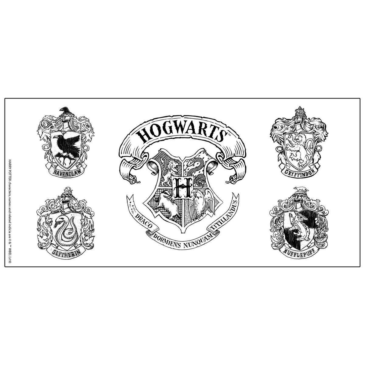 KAFFEEBECHER Harry Potter Hogwarts Wappen Weiß 320 ml - Weiß, Keramik (0.32L) - United Labels