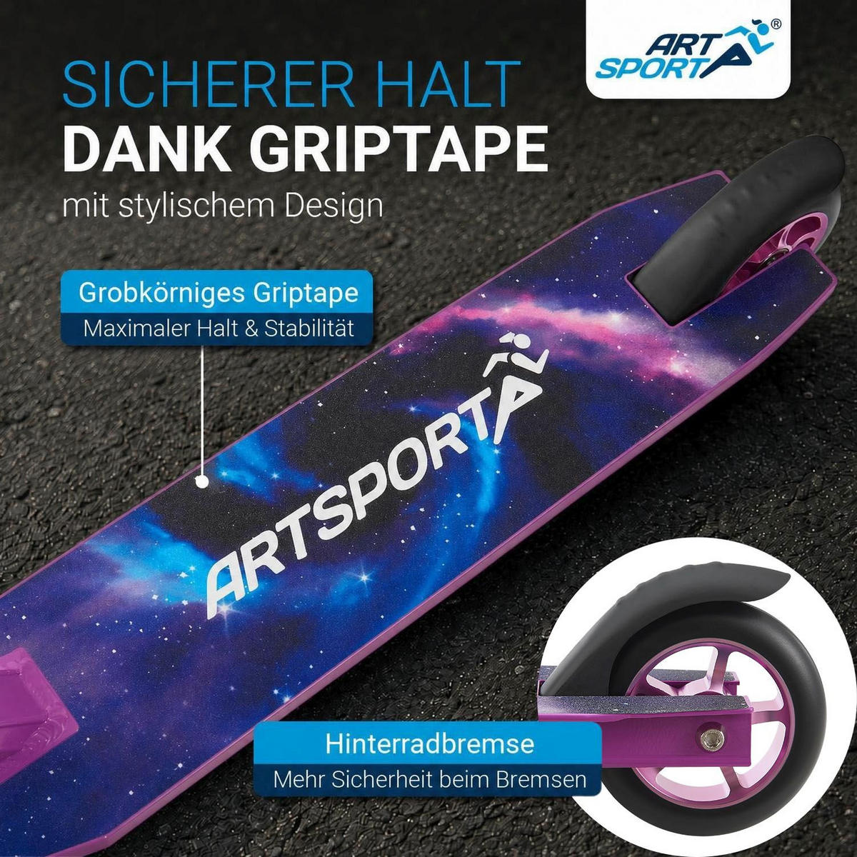 STUNTSCOOTER Galactic Cruiser - Rosa, Metall (66/47/84cm) - Artsport