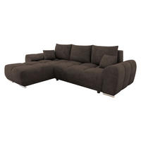 ECKSOFA Logo - Dunkelbraun/Silberfarben, Holz/Kunststoff (291/183cm) - MIRJAN24
