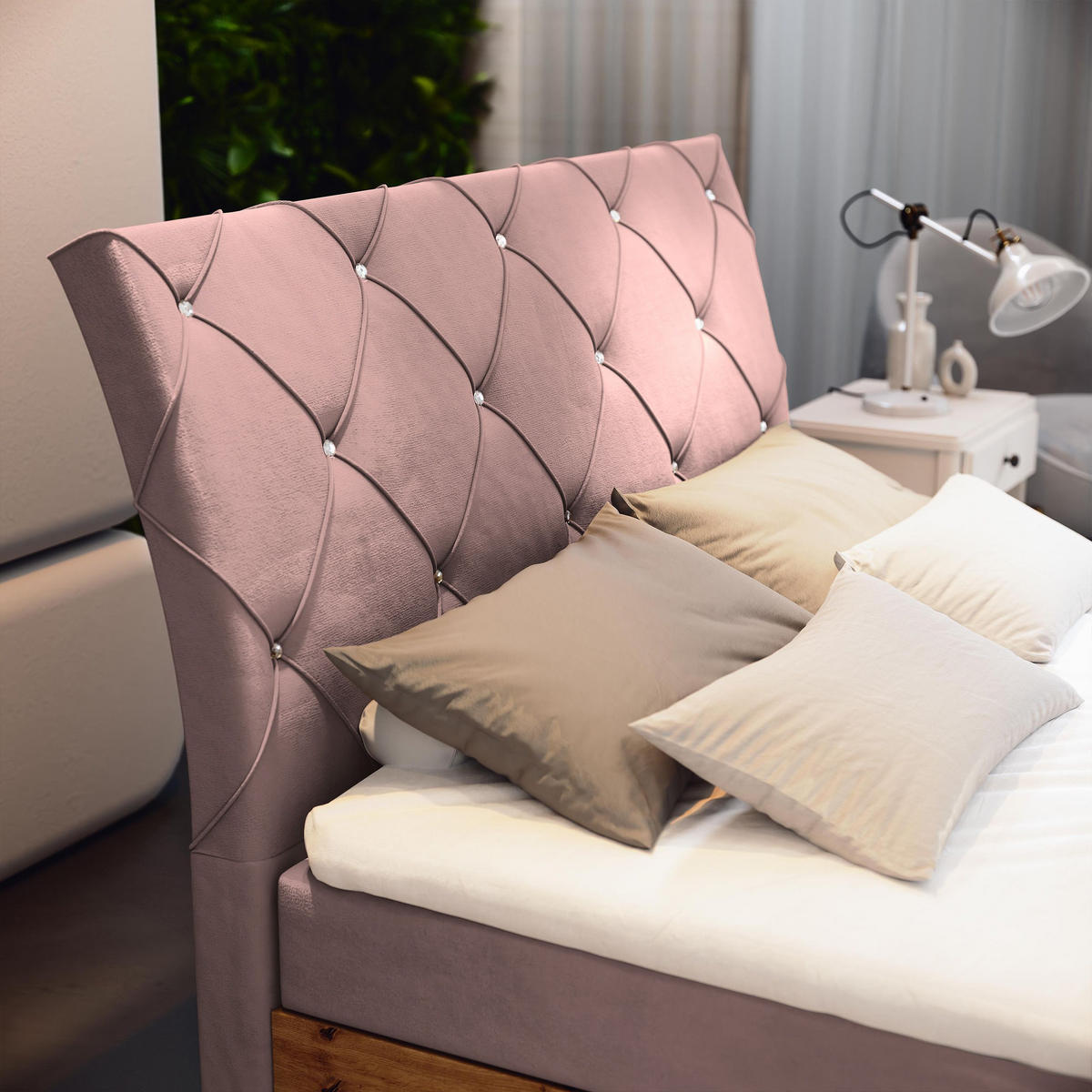 BOXBETT VELLANO 180x200 cm mit Matratze und Topper - Rosa - Rosa, Holz (180/200cm) - MASSENO