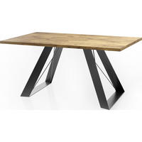 ESSTISCH Colter rechteckig ausziehbar, Lancelot Eiche 140-240/80/76 cm - Eichefarben/Schwarz, Holzwerkstoff/Metall (140/80/76cm) - WFL GROUP