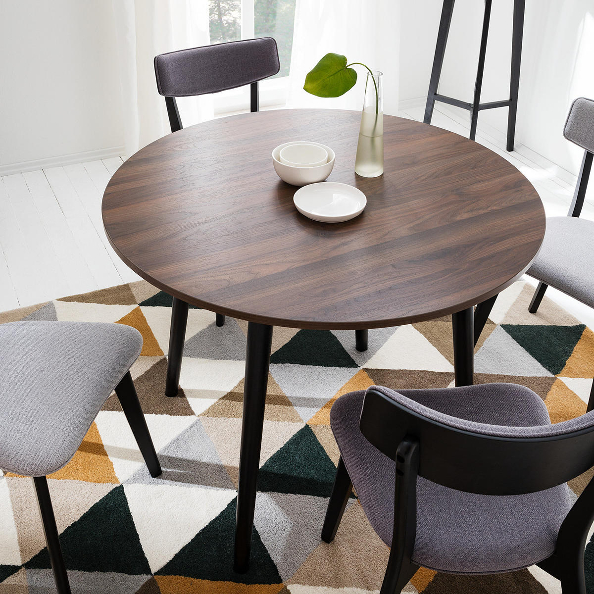 ESSTISCH rund - Walnuss Dekor - Walnussfarben, Holzwerkstoff (100/100/75cm) - home24