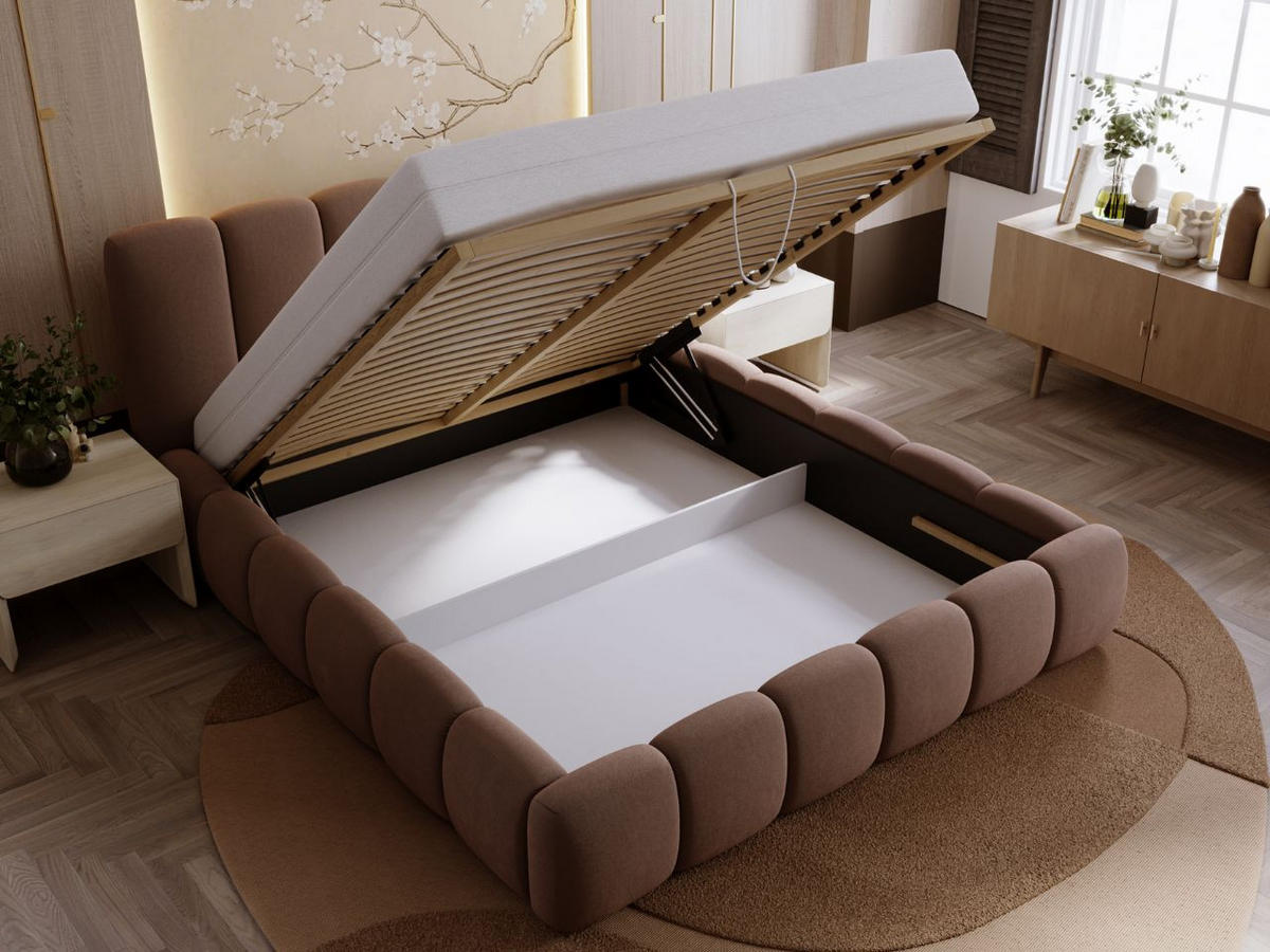 POLSTERBETT Royal 120x200 Braun - Braun, Textil (120/200cm) - Graingold