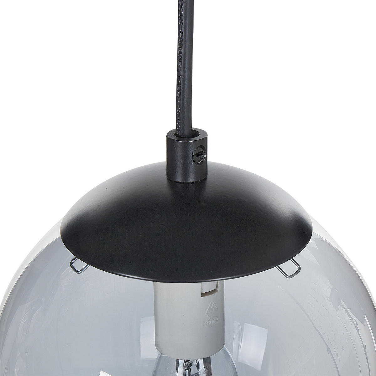 HÄNGELEUCHTE Schwarz Noel - Transparent/Schwarz, Glas (35/35/143cm) - Beliani
