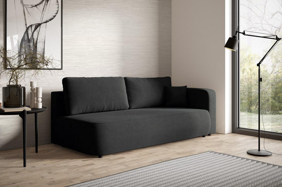 SCHLAFSOFA mit Bettkasten Schwarz - Schwarz, Holz/Holzwerkstoff (228/82/106cm) - Furnisell