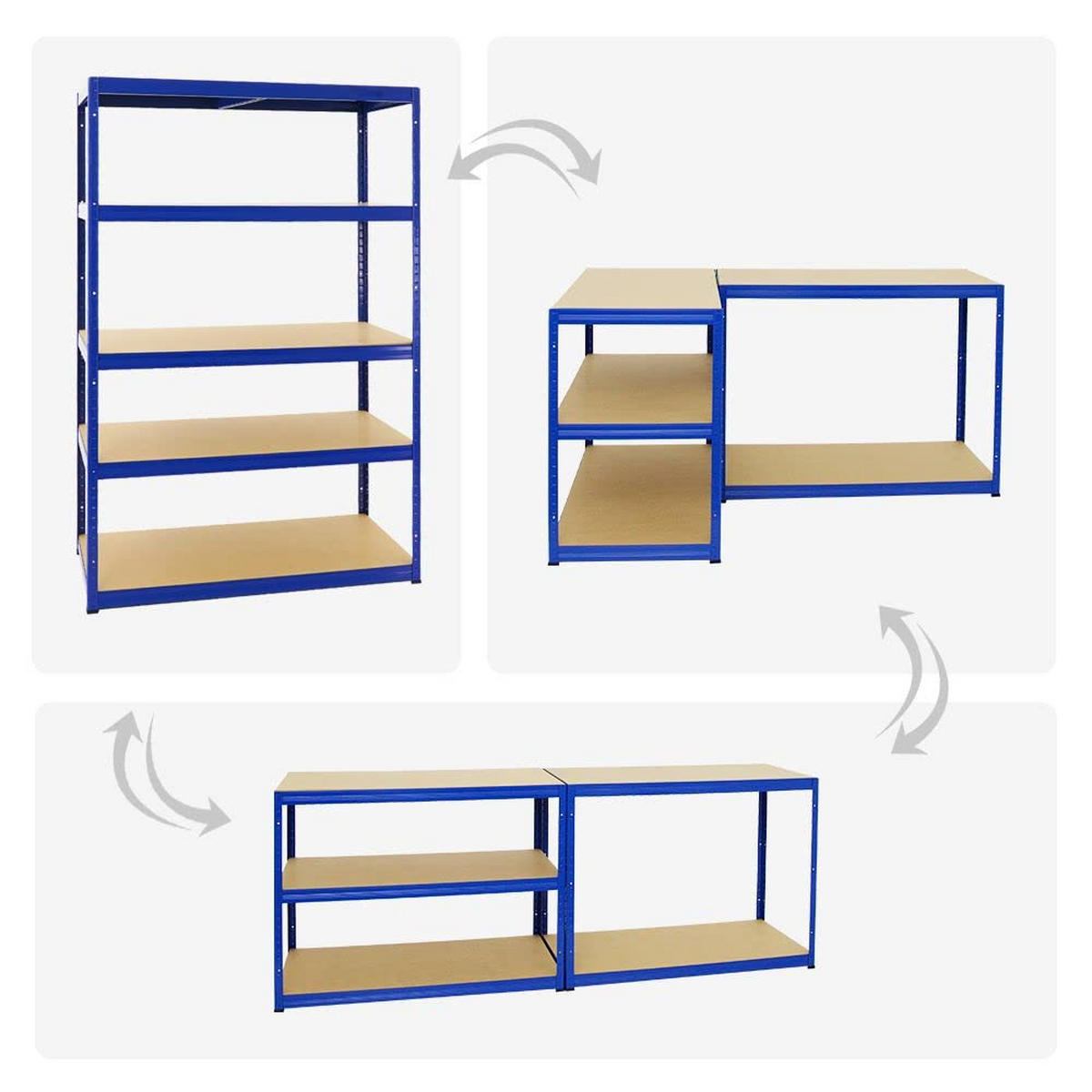 SCHWERLASTREGAL Big Elephant M 2er-Set mit 2x 180x120x60 cm Fachlast 250 kg Blau - Blau, Metall (240/180/60cm) - PROREGAL