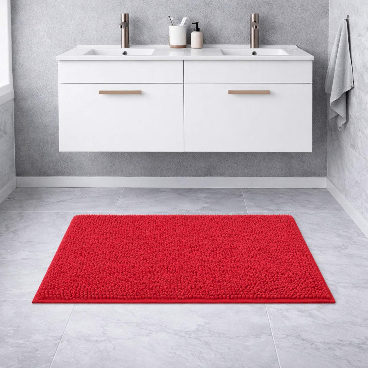 BADEMATTE PARIS - Rot, Textil (50/80cm) - WohnDirect