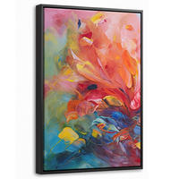 LEINWAND Bilder mit Rahmen - Ölgemälde - Kunst - Abstrakt - Farbenfroh - 40x60 - Altrosa, Textil (40/60cm) - MuchoWow