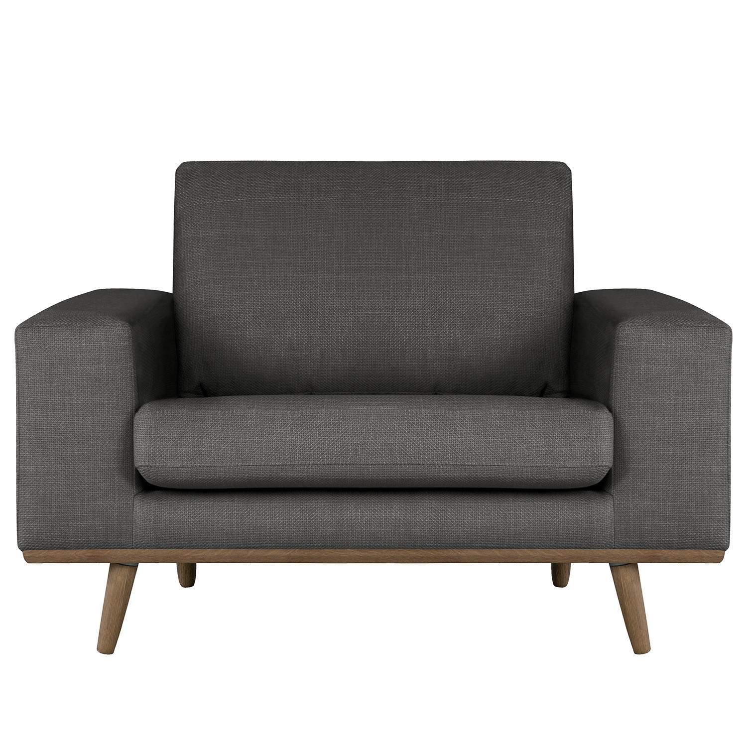 SESSEL - Eichefarben/Dunkelgrau, Textil (122/81/88cm) - home24