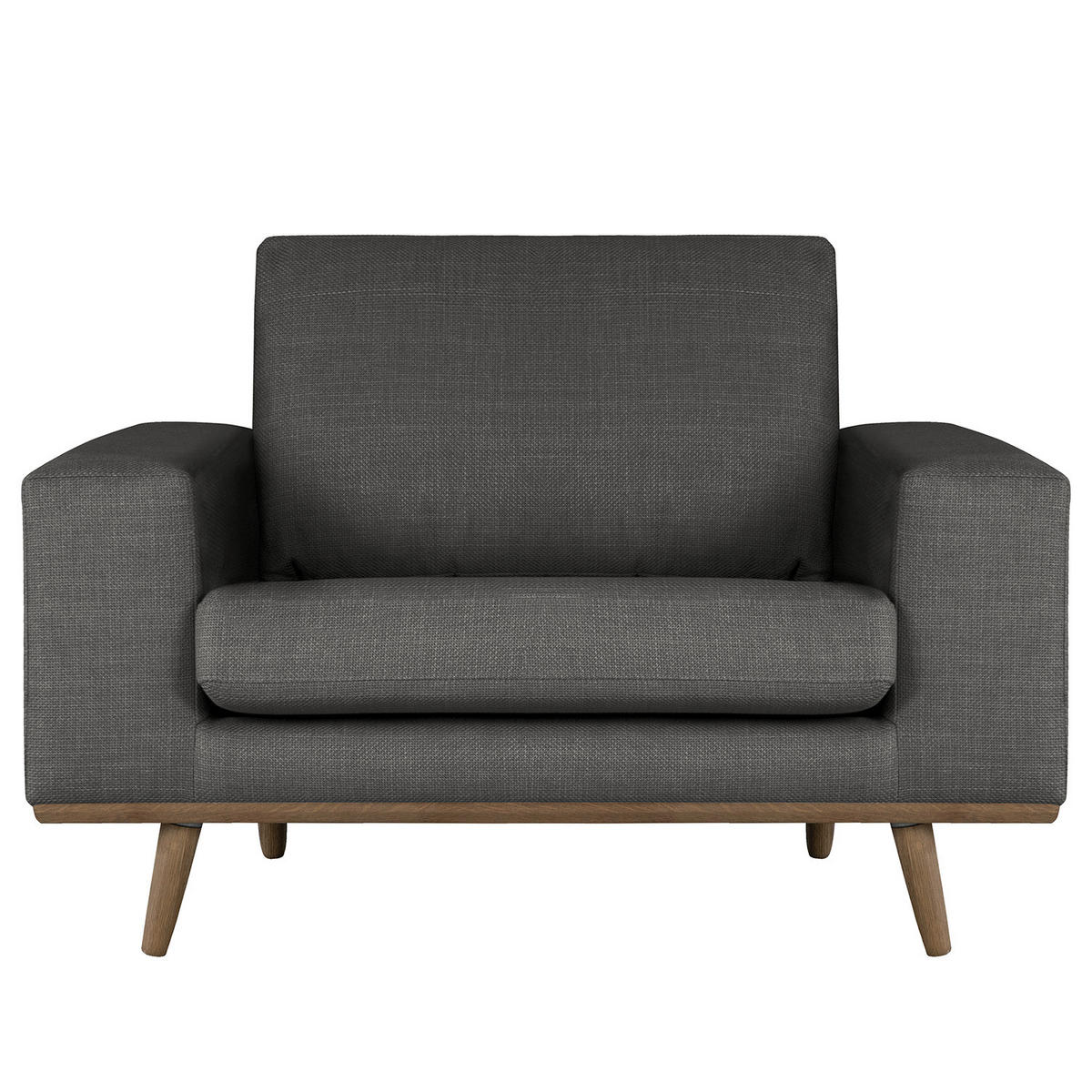 SESSEL - Eichefarben/Dunkelgrau, Textil (122/81/88cm) - home24