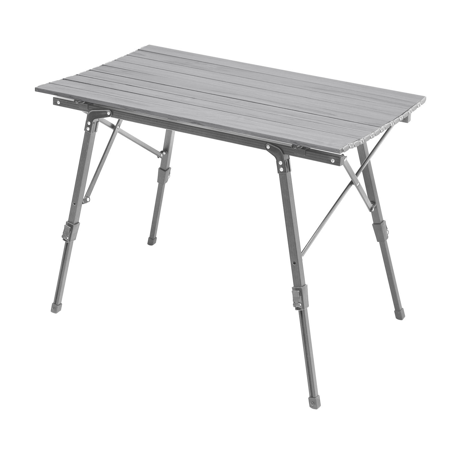 CAMPINGTISCH Höhenverstellbar Silber - Silberfarben, Metall (51.5/90/68cm) - JAWINIO