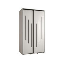 SCHWEBETÜRENSCHRANK 235,2/130/60 2-türig - Schwarz/Weiß, Holz/Metall (130/235/60cm) - Abiks Möbel