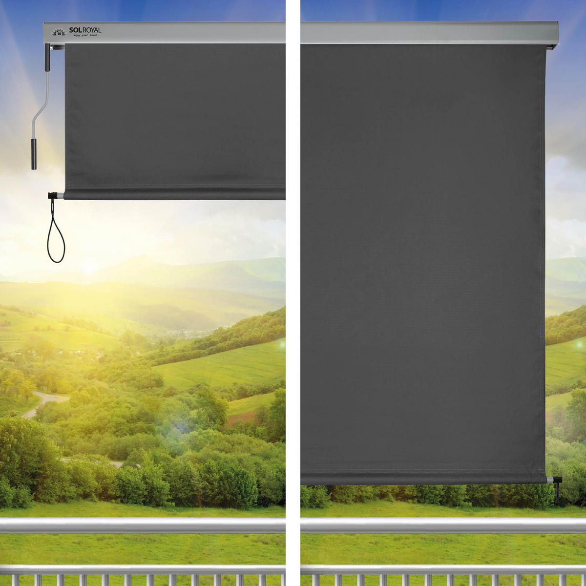 SENKRECHTMARKISE SolVision MS5 1,4/2,5 m Anthrazit - Anthrazit, Kunststoff (140/250/1cm) - Sol Royal