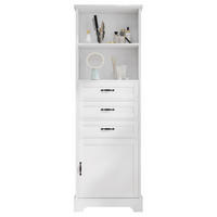 BADEZIMMERSCHRANK 56 x 25,6 x 167 cm Weiß MDF - Weiß, Holzwerkstoff (25.6/167/56cm) - Beauniv