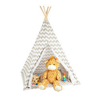 TIPI Zelt - Multicolor, Holz/Textil (115/115cm) - Relaxdays