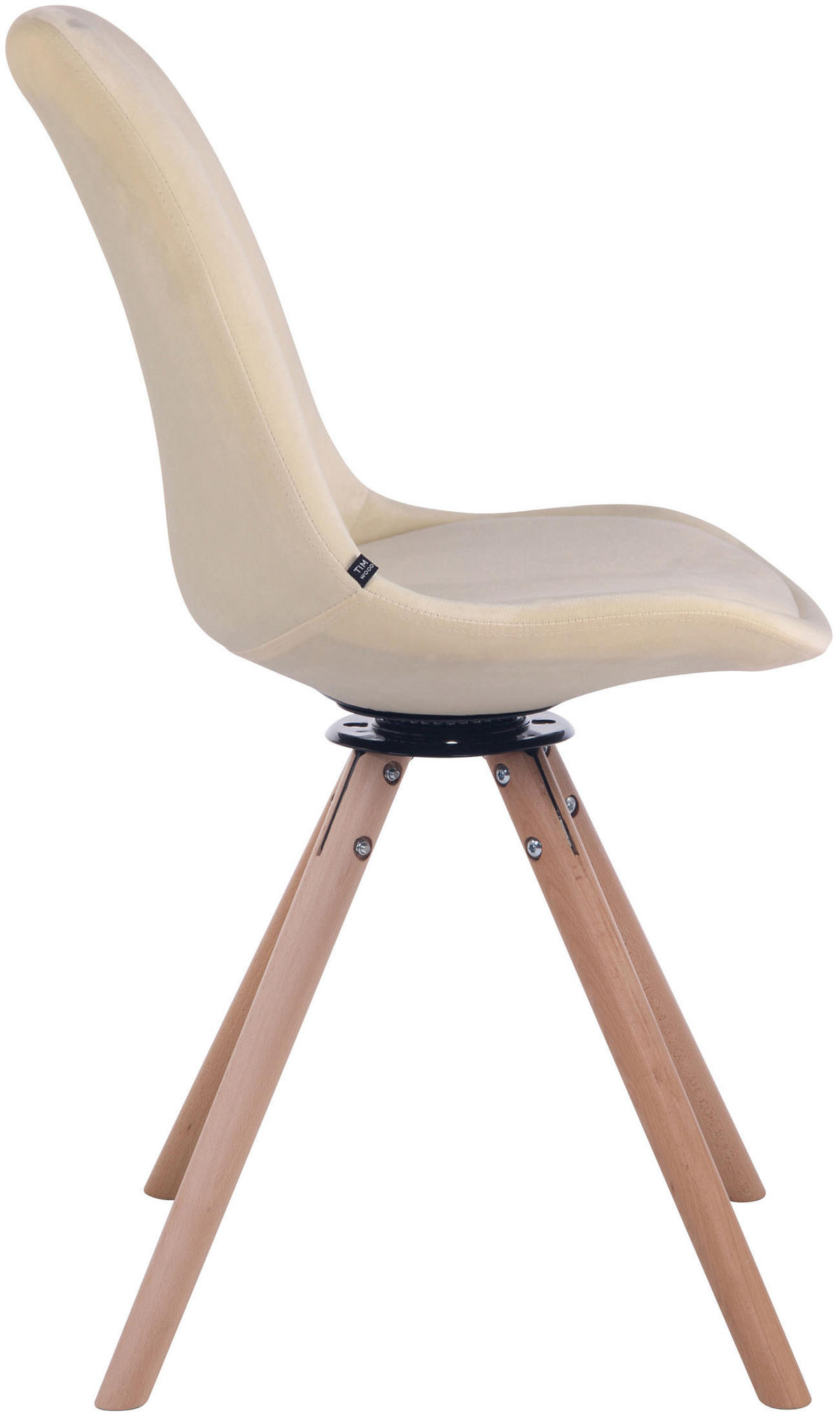ESSZIMMERSTUHL Troll Samt, Gestell Buchenholz Rund Natura Creme - Naturfarben, Holz/Buchenholz (48/84/56cm) - TPFLiving