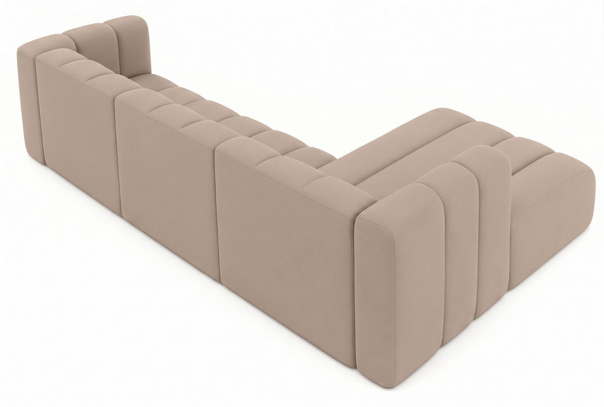 ECKSOFA L-Form GRAND 318 cm, Stoff Salvador, Beige, Links - Beige, Holz (318/179cm) - Kaiser Möbel