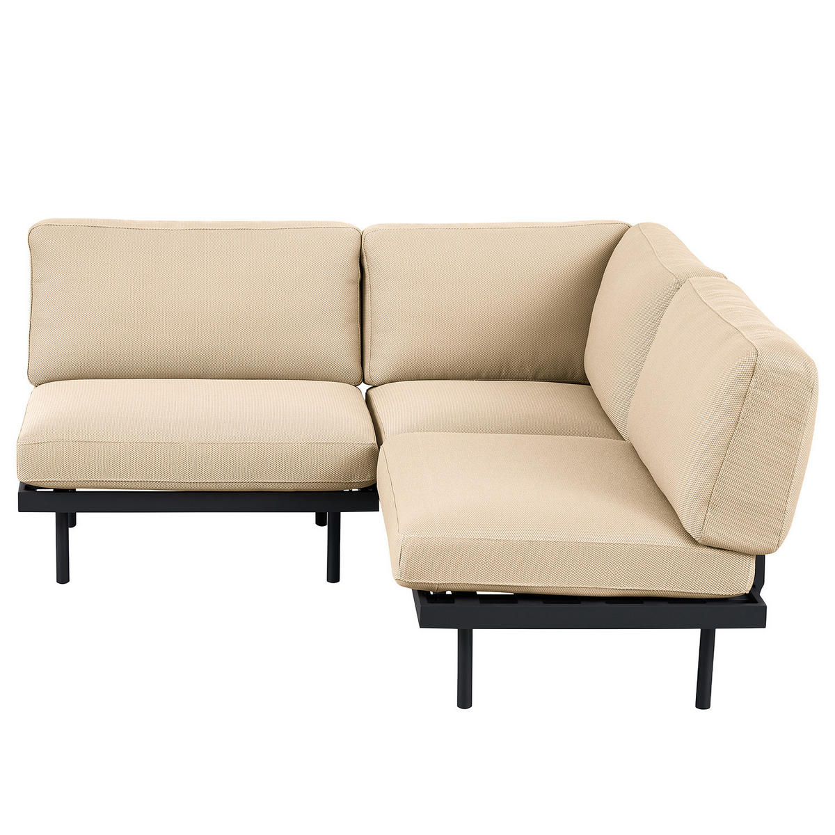 OUTDOOR-ECKSOFA - Beige, Textil/Metall (172/80/172cm) - home24