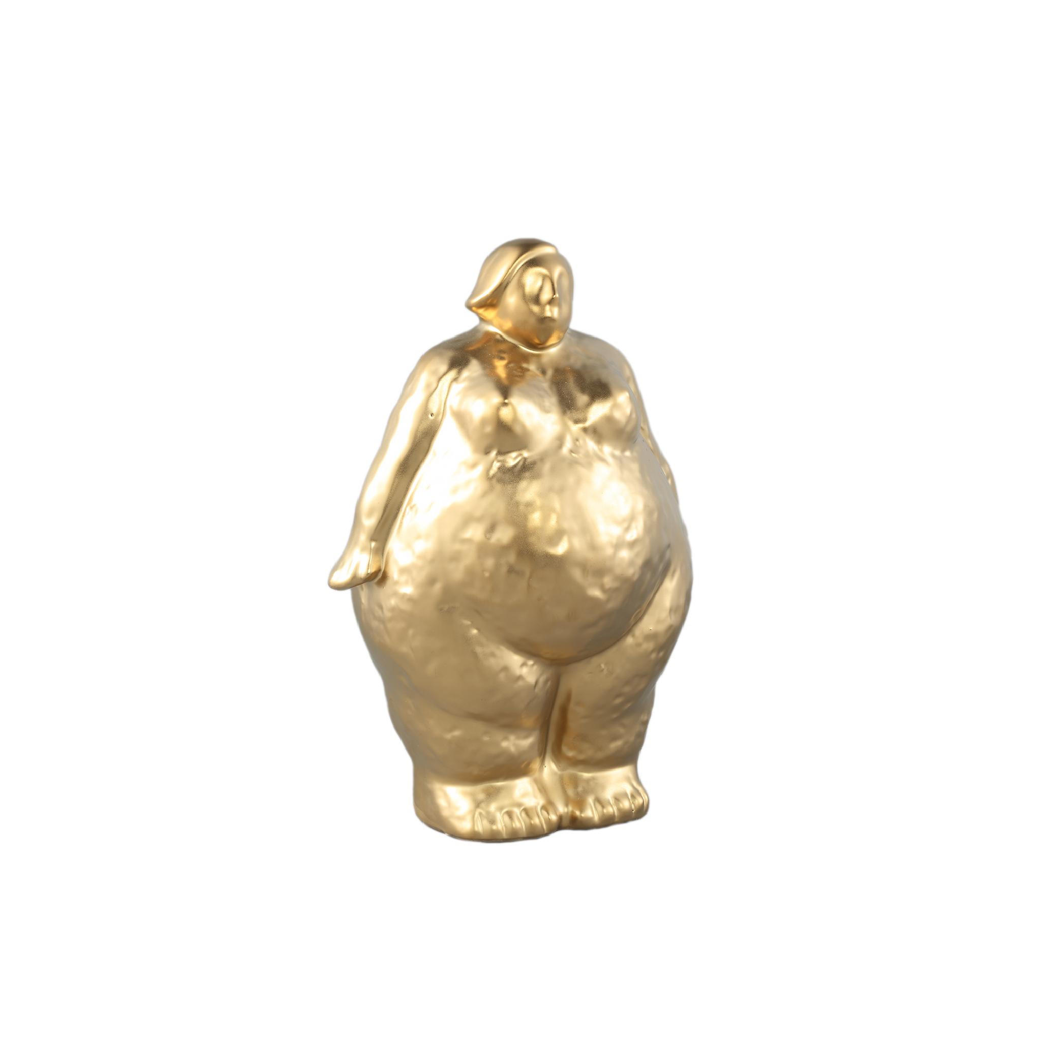SKULPTUR Oday Gold 19/13.5/27cm - Goldfarben, Keramik (13.5/27/19cm) - PTMD Collection