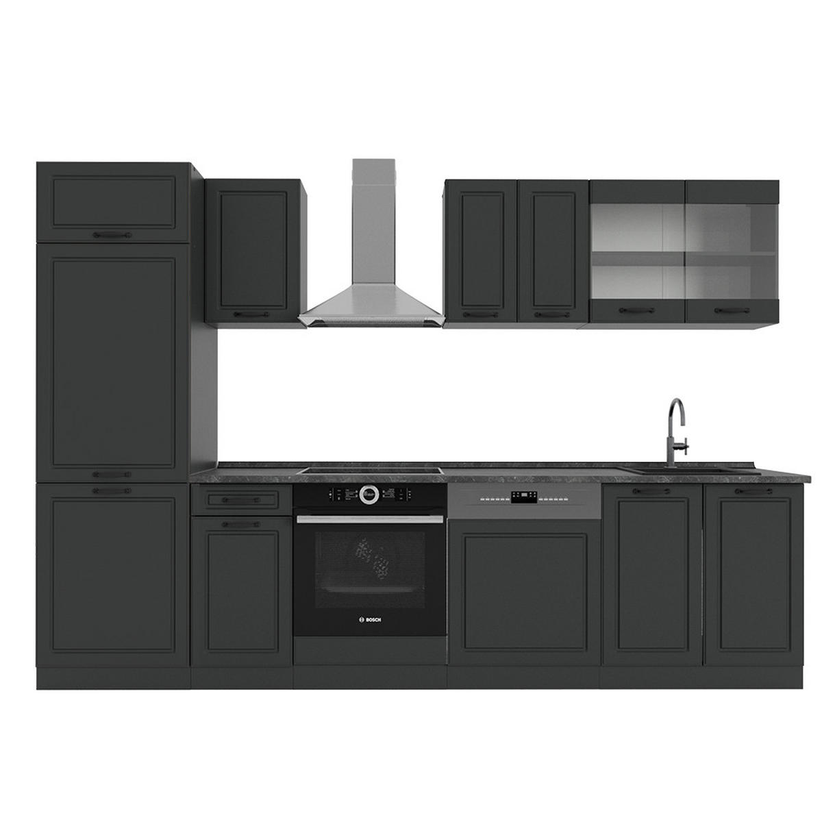 KUCHYŇSKÝ KOUT R-Line Antracitový venkovský dům/antracit - antracitová, kompozitní dřevo (300/81.6/60cm) - Vicco