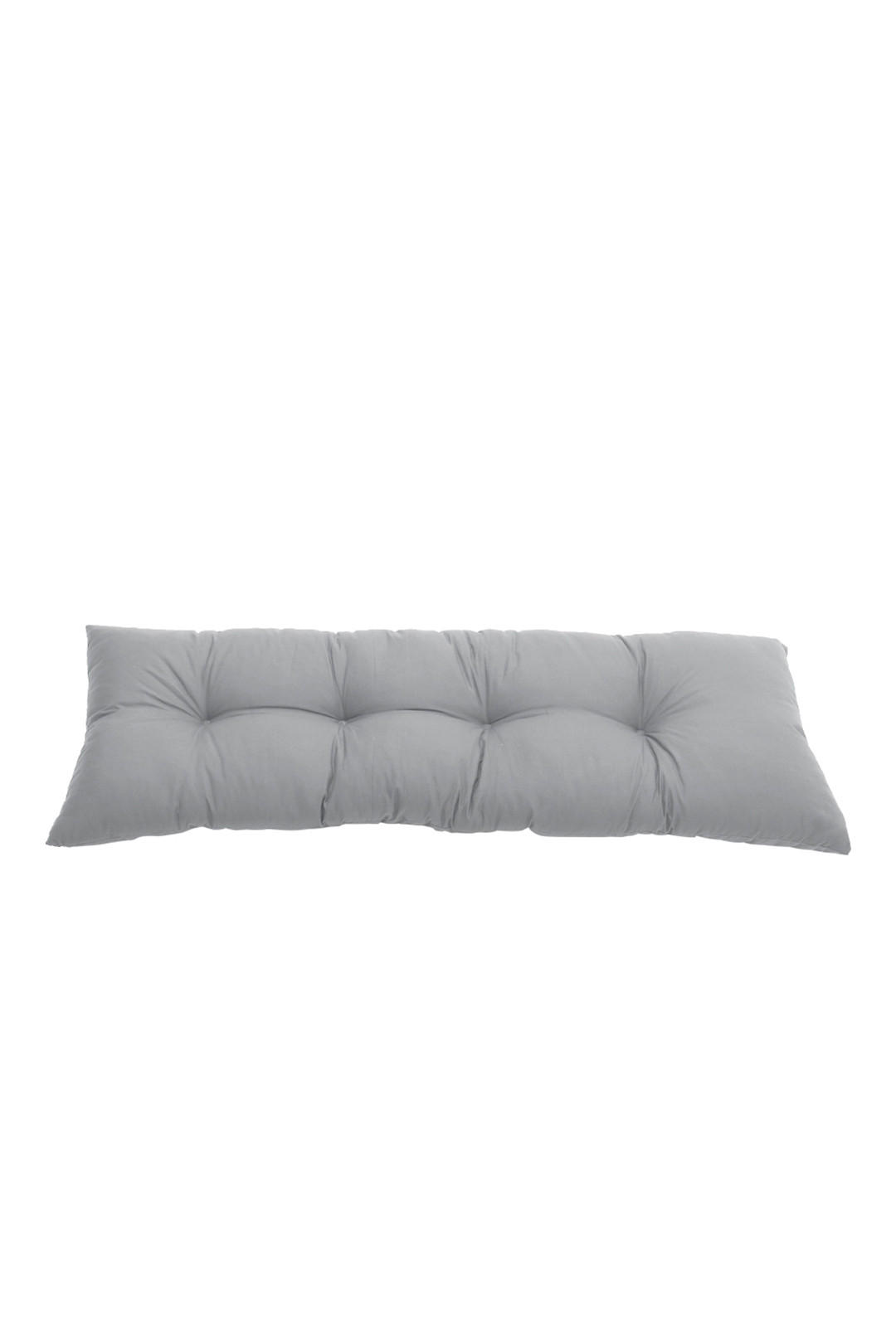 BANKKISSEN Hellgraues rechteckiges getuftetes Komfortabel & Langlebig Gestepptes Design 120 x 40 cm - Hellgrau, Textil (40/120cm) - Livingandhome