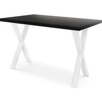ESSTISCH Luiza rechteckig ausziehbar, Schwarz 120-220/80/76 cm - Schwarz/Weiß, Holzwerkstoff/Metall (120/80/76cm) - WFL GROUP