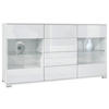 SIDEBOARD Bari Weiß Hochglanz - Weiß Hochglanz, Holzwerkstoff (138.5/75.5/35cm) - Vladon