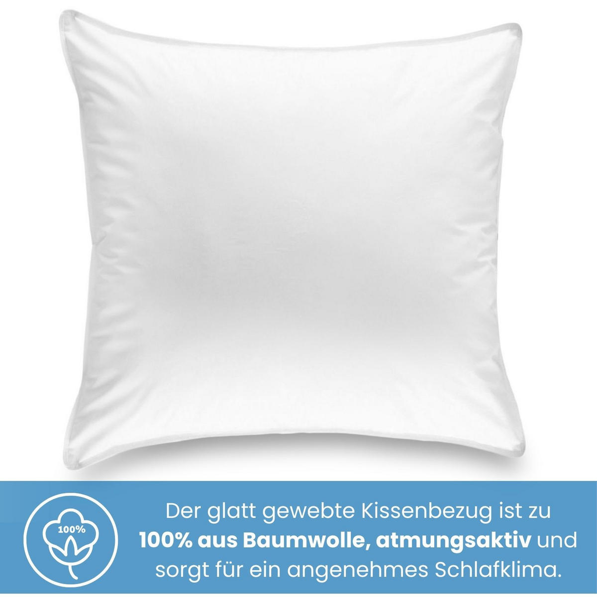 KOPFKISSEN 90% Federn & 10% Daune 80/80 cm - Weiß, Textil (80/80cm) - wometo