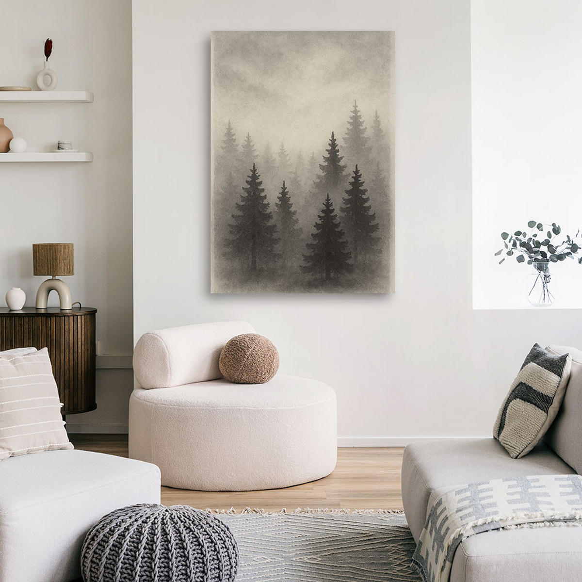 LEINWANDBILD Landschaften 60x90cm - Grau, Textil (60/90cm) - Feeby