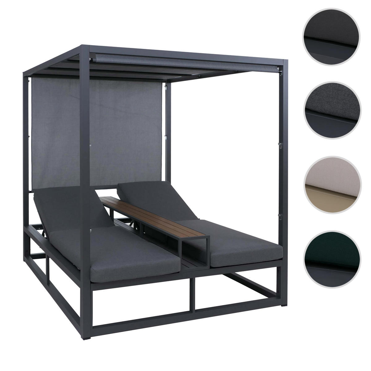 LOUNGE-GARTENLIEGE Grau - Grau, Textil (165/196/196cm) - MCW