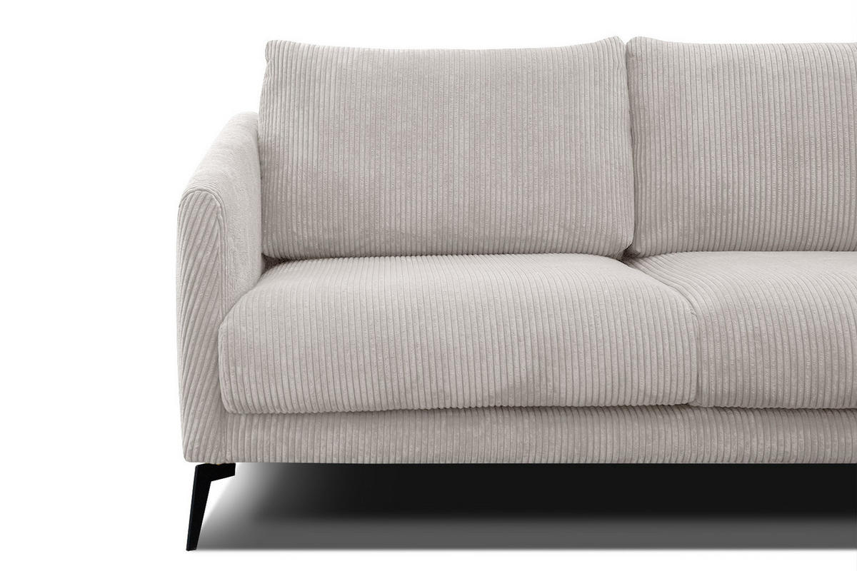SOFA VILT 3-Sitzer, weiß - Schwarz/Weiß, Holzwerkstoff/Kunststoff (202/89/94cm) - Courtois Laville