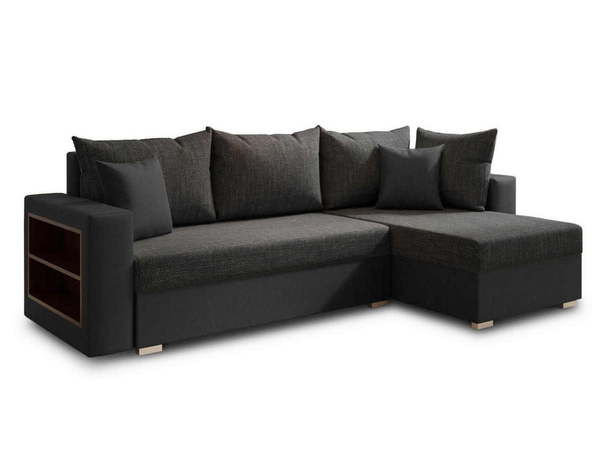 ECKSOFA Lord, Seite: Rechts - Schwarz, Holz/Textil (238/141cm) - Sofnet