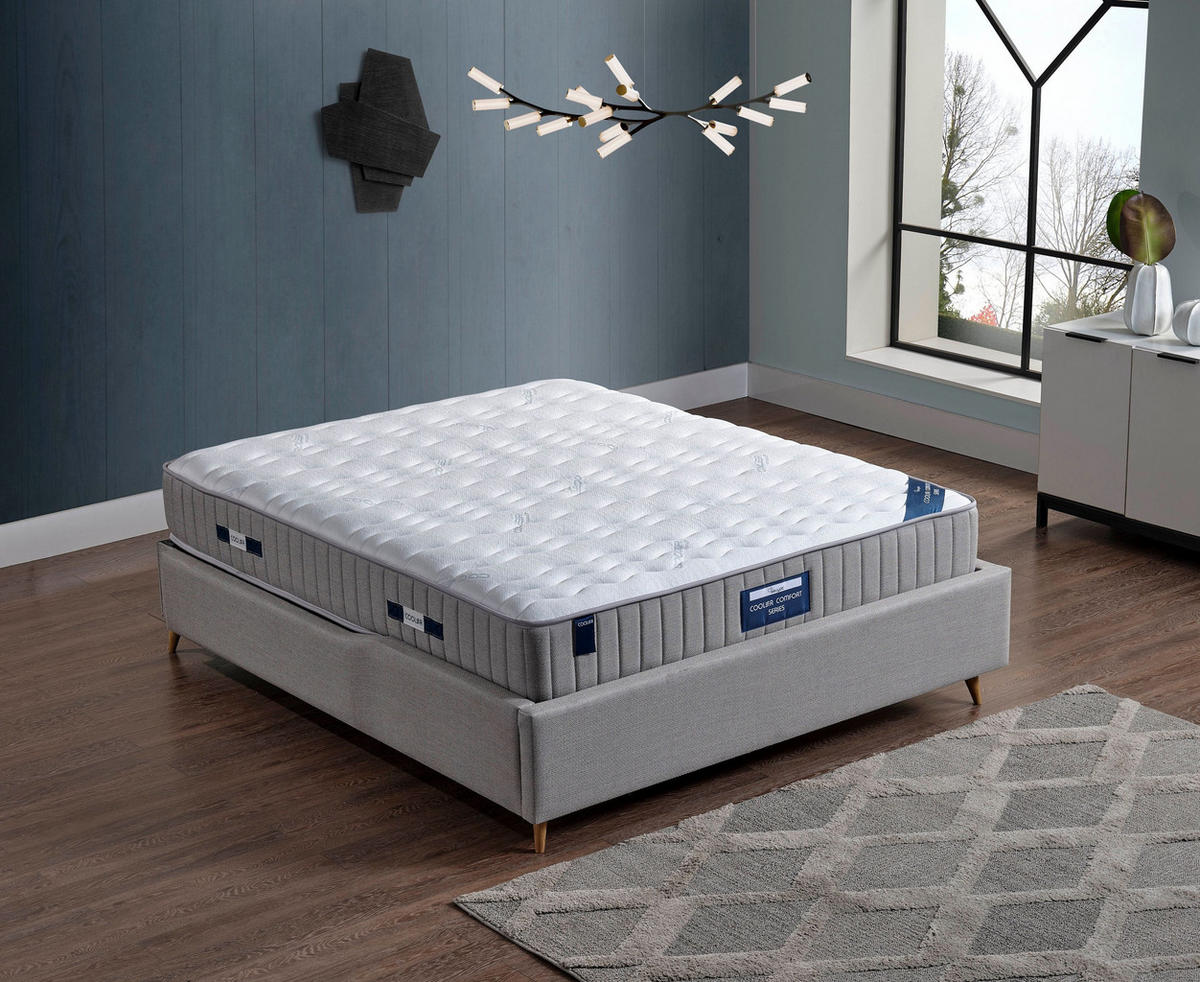 POLSTERBETT-SET Cooler 180x200 Grau - Bett inkl. Matratze - Grau, Metall (180/200cm) - Villa Möbel