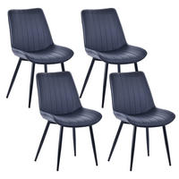 STUHL-SET 4 Stück Kunstleder-YZ1 - Schwarz, Textil/Metall (53/88/62.5cm) - HOMAVO