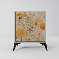 SIDEBOARD MORNING GLADE, Grau, 57,5x42x70,5 cm, Schwarze Metall-Sternfüße - Multicolor/Schwarz, Holzwerkstoff/Metall (57.5/70.5/42cm) - SpaceRebels