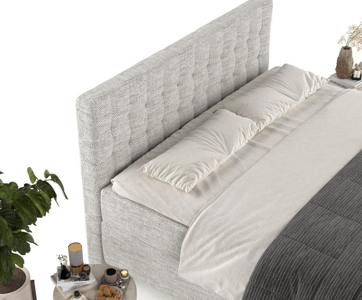 BOXBETT Milo Grau 200/200 cm - Schwarz/Grau, Holz/Holzwerkstoff (200/200cm) - Maison de Reve