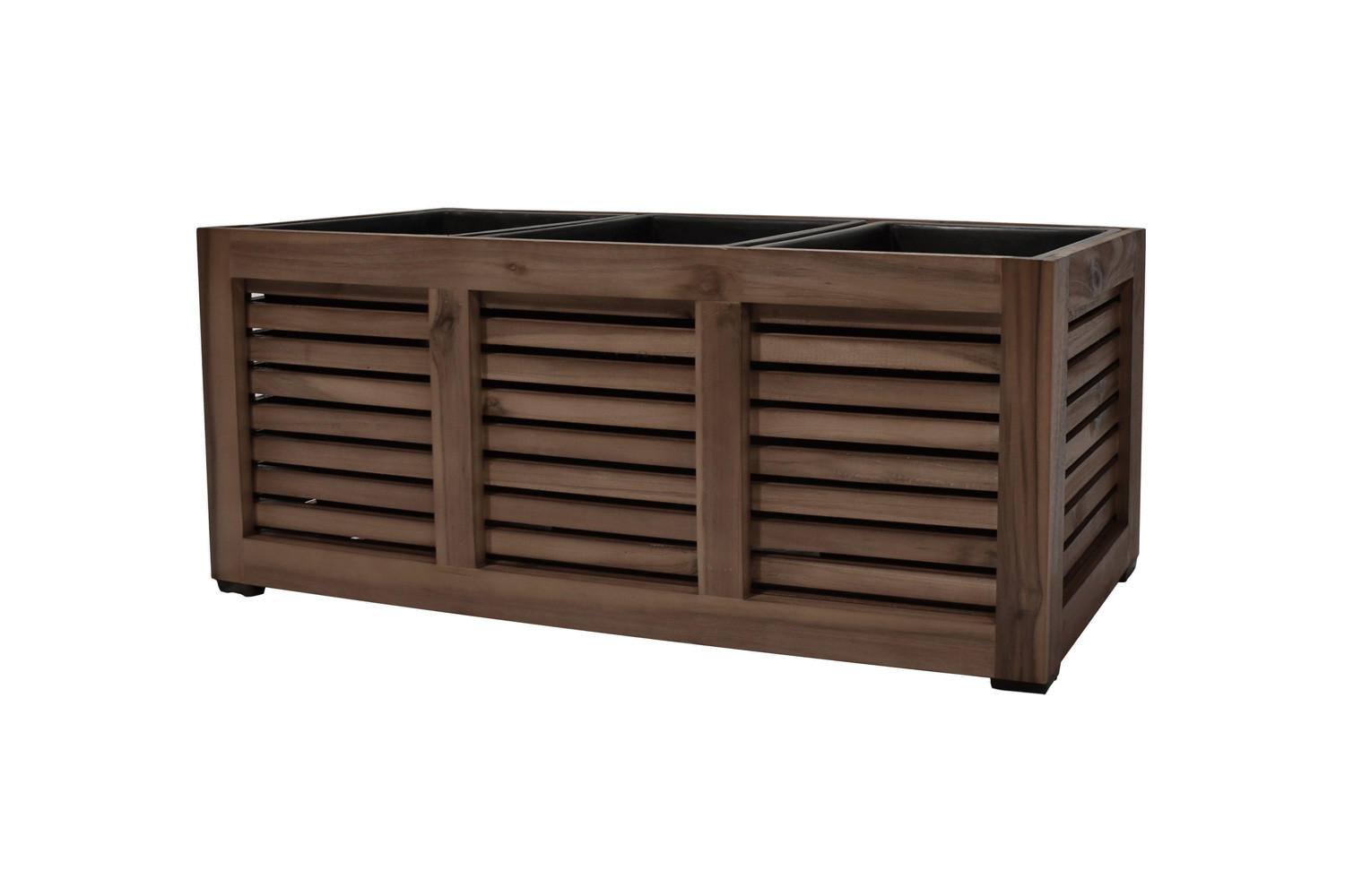 PFLANZKASTEN Colorado 3, 28x79 cm, Akazienholz, dunkel Braun - Dunkelbraun, Holz (28/28/79cm) - dasmöbelwerk