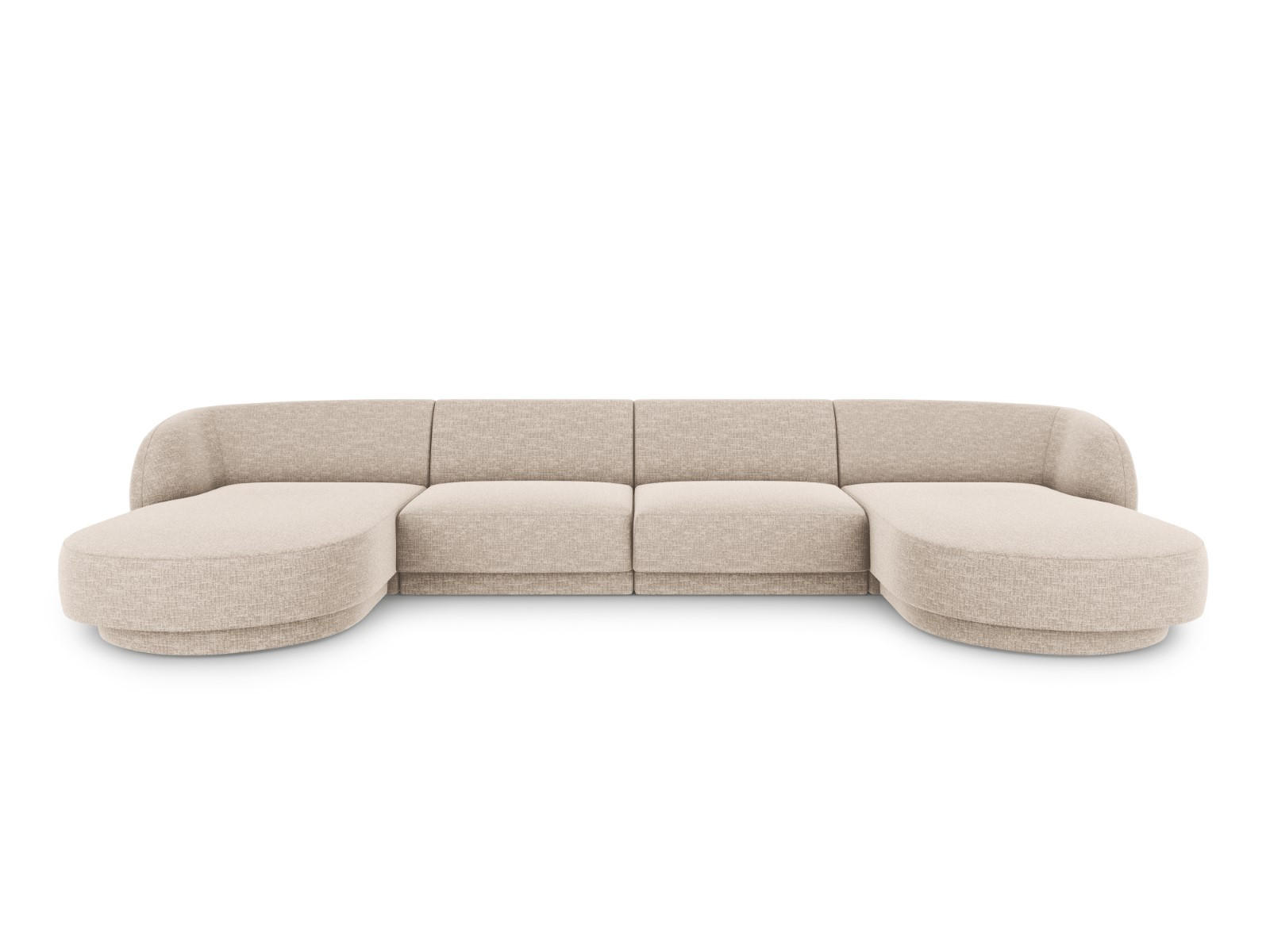 PANORAMASOFA Miley aus Chenille-Stoff beige 5 Sitzplätze - Beige, Textil (156/70/330cm) - Micadoni