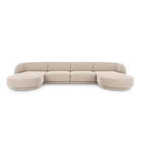 PANORAMASOFA Miley aus Chenille-Stoff beige 5 Sitzplätze - Beige, Textil (156/70/330cm) - Micadoni