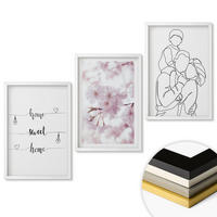 WANDBILDER 3er-Set - 40x60 cm Weißer Rahmen - Blumenfamilie minimalistisch - Weiß, Kunststoff (40/60cm) - ArtPrintCave