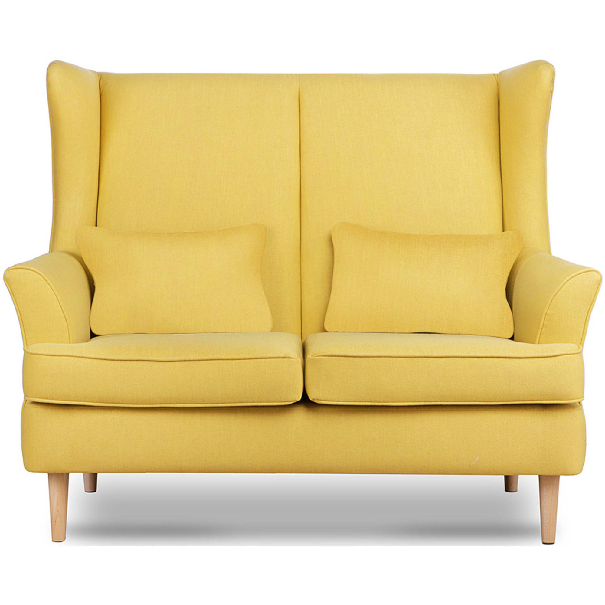 DOPPELSESSEL STRALIS Klassische Stil, Gelb - Gelb, Textil (136/106/96cm) - KONSIMO®
