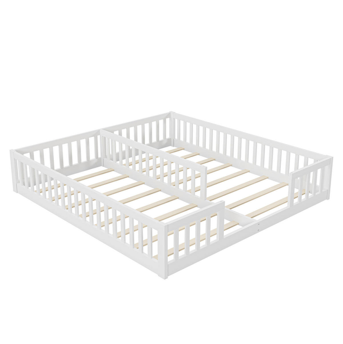 KINDERBETT mit Schutzgittern 2er-Set 90x200 cm Kiefernholz Weiß - Weiß, Holzwerkstoff (90/200cm) - Beauniv