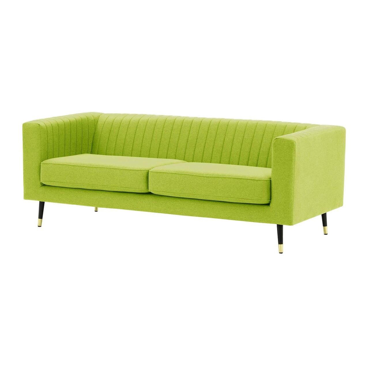 DREISITZER SOFA Slender-Baku 7 - Hellgrün, Holz/Textil (201/71/83cm) - SLF24