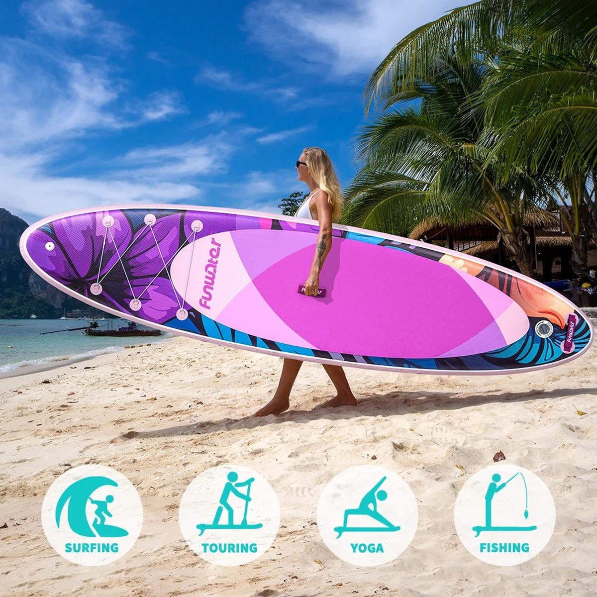 STAND-UP PADDLE BOARD SUPFW36A(335×84×15CM) - Lila, Kunststoff (84/335cm) - Kaket