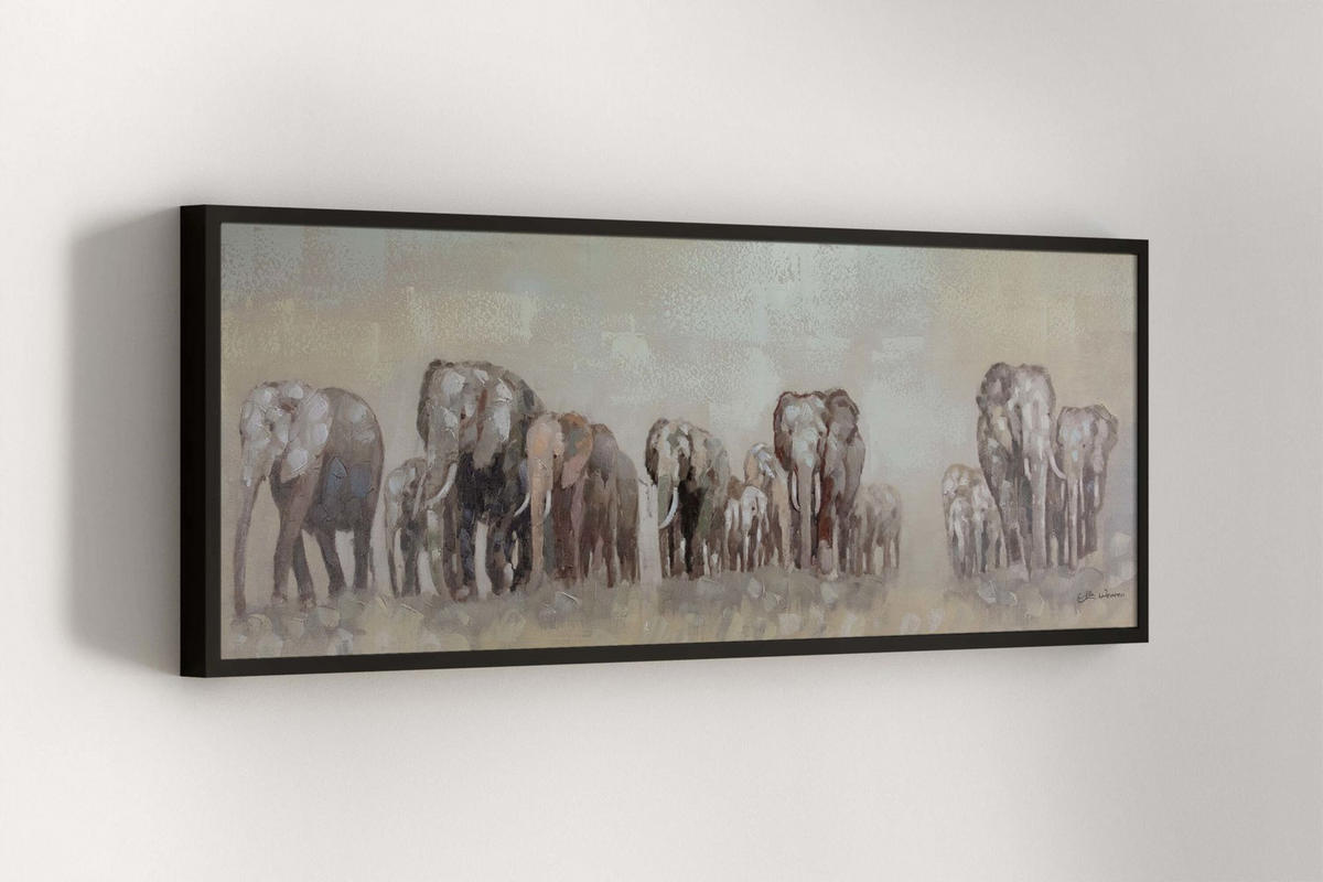 ÖLGEMÄLDE 150/50 cm - Beige, Holz/Textil (1.82/50cm) - KUNSTLOFT