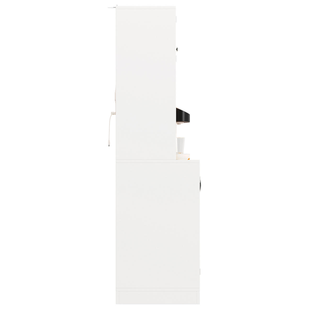 GESCHIRRSCHRANK aus MDF 120x40x188 cm in Weiß mit LED-Lichtleiste - Weiß, Holzwerkstoff (120/180/40cm) - Modfu