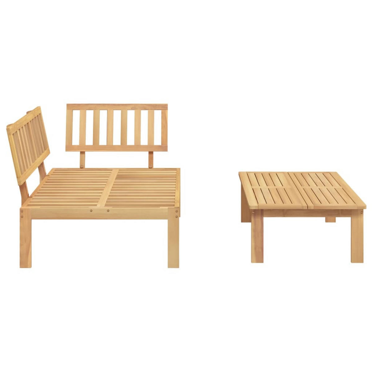GARTEN-SOFAGARNITUR 2-TLG. Aus Paletten Massivholz Akazie - Braun, Holz (92/69/133cm) - vidaXL