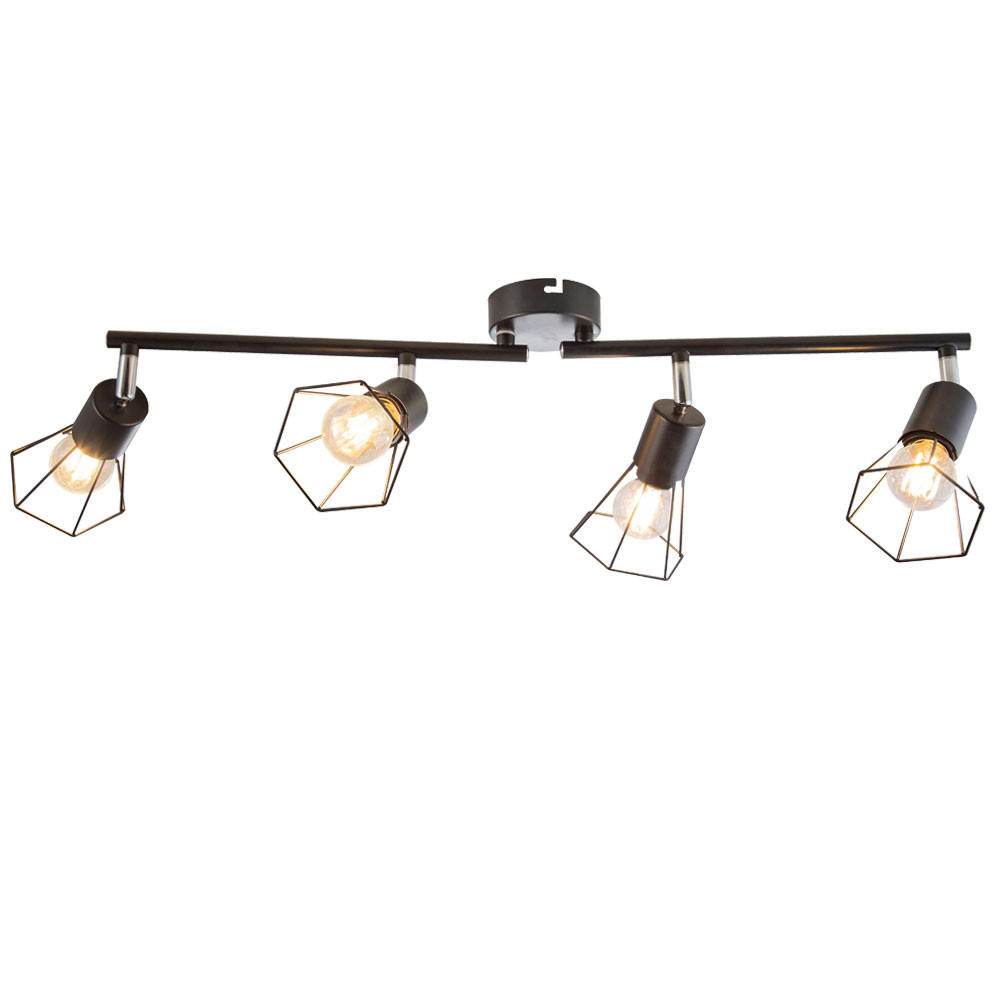 LED DECKENLEUCHTE Metall Geflecht Schwarz - Schwarz, Metall (70/9.2/20cm) - Globo Lighting
