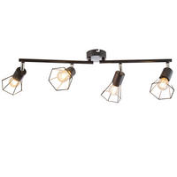 LED DECKENLEUCHTE Metall Geflecht Schwarz - Schwarz, Metall (70/9.2/20cm) - Globo Lighting