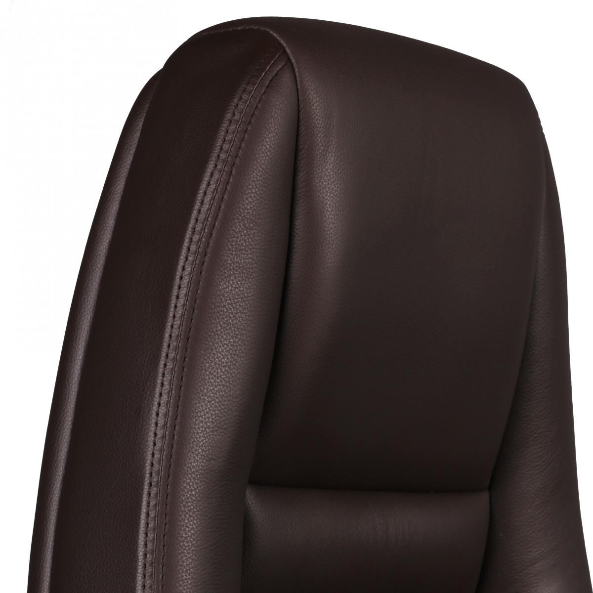 CHEFSESSEL Echtleder mit Aluminiumfußkreuz und ergonomischer Sitzform MADRID, Braun 70x68x130 cm - Silberfarben/Braun, Leder/Metall (70/130/68cm) - KADIMA DESIGN
